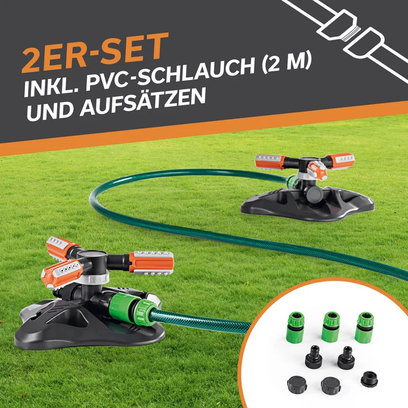 EASYmaxx 360°-Gartensprinkler - 2er-Set