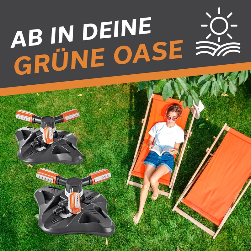 EASYmaxx 360°-Gartensprinkler - 2er-Set