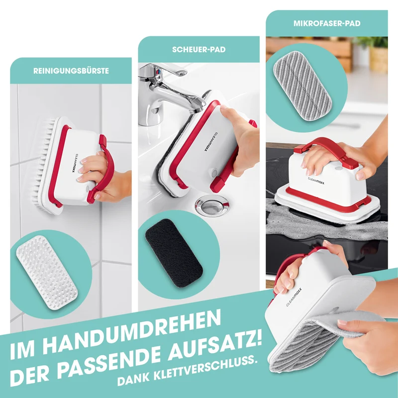 CLEANmaxx Akku-Scheuerbürste - weiß/rot