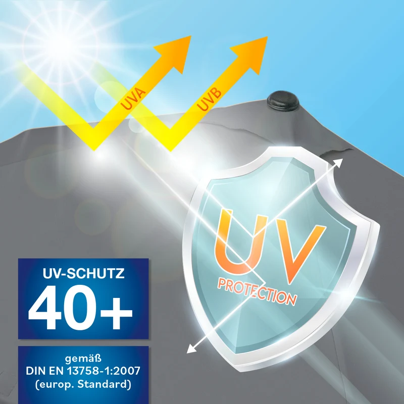 EASYmaxx Sonnenschirm mit UV-Schutz - rechteckig 230 x 140 cm - grau