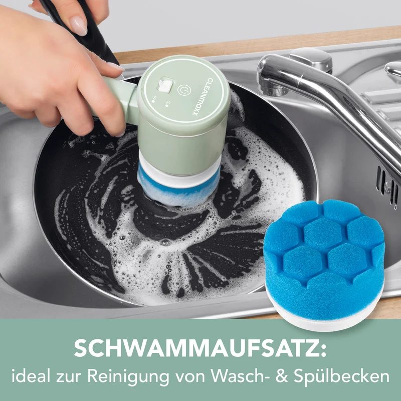 CLEANmaxx Akku-Reinigungsbürste - 2 Geschwindigkeitsstufen - Mint