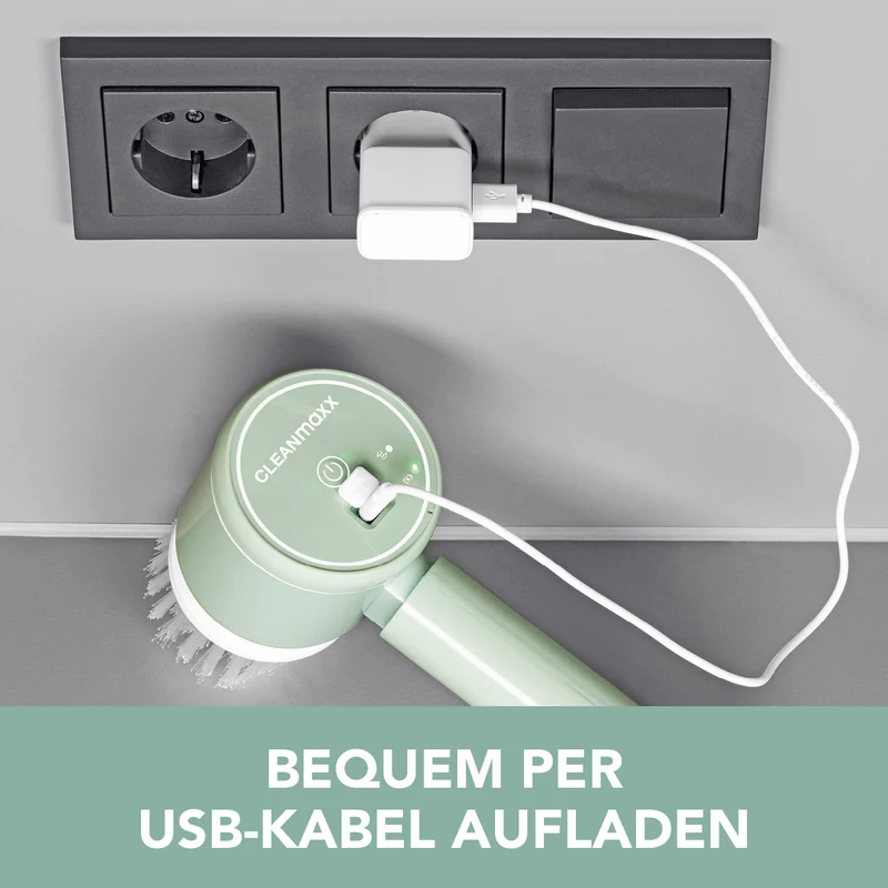 CLEANmaxx Akku-Reinigungsbürste - 2 Geschwindigkeitsstufen - Mint