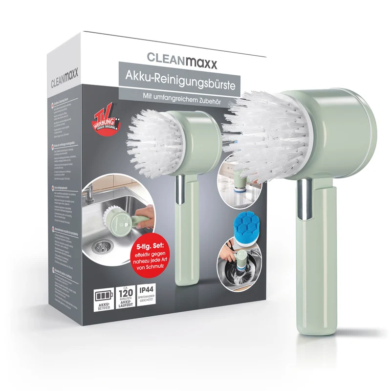 CLEANmaxx Akku-Reinigungsbürste - 2 Geschwindigkeitsstufen - Mint