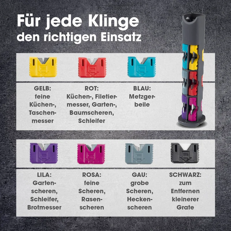 EASYmaxx Klingenschärfer und Schärfeinsätze - für Messer, Werkzeug, Gartengeräte