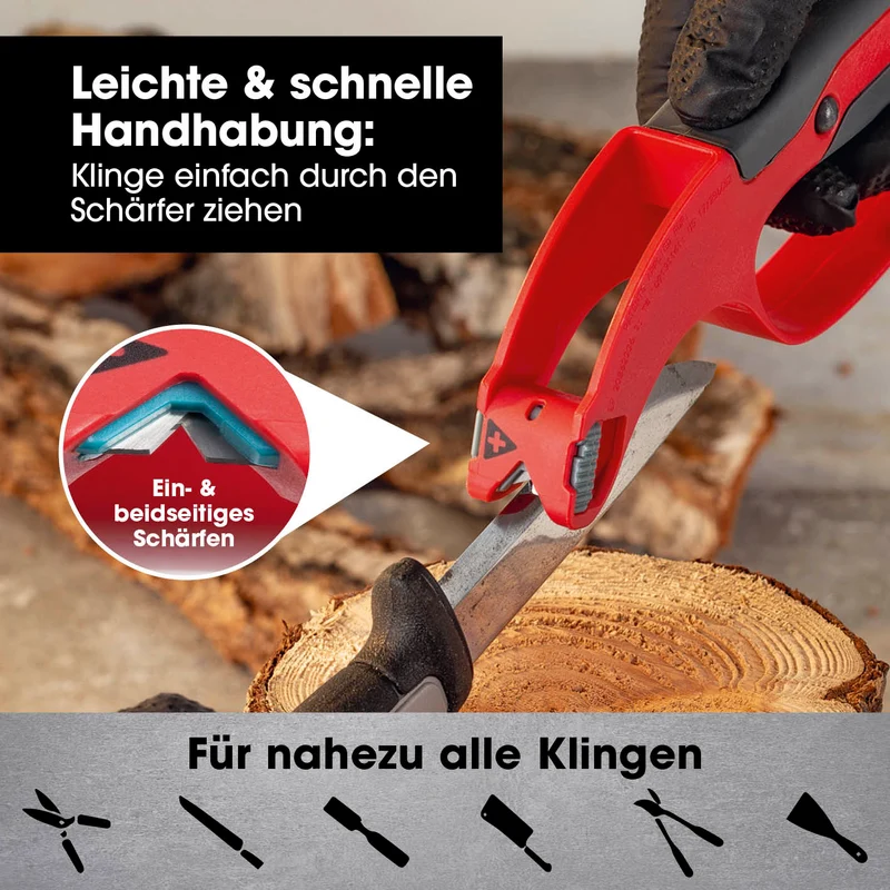 EASYmaxx Klingenschärfer und Schärfeinsätze - für Messer, Werkzeug, Gartengeräte