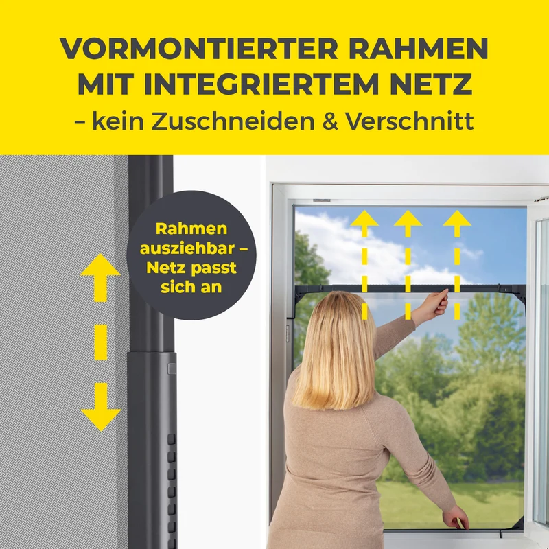 EASYmaxx Insect Protect Teleskop-Insektenschutzgitter mit Netz - anthrazit