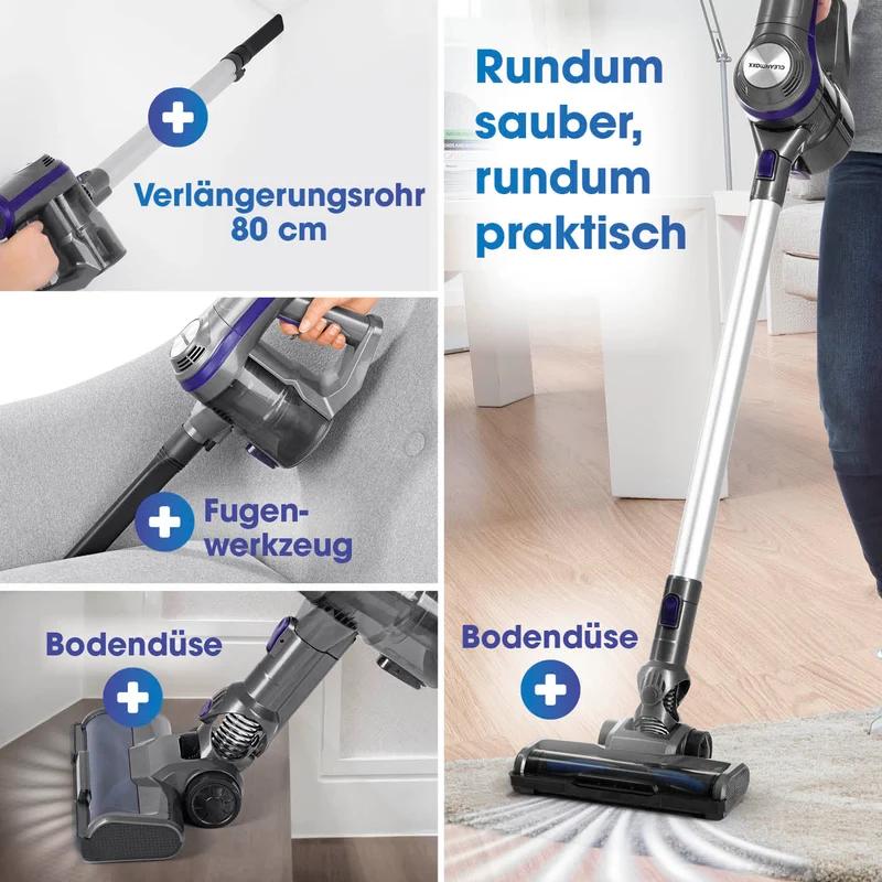 CLEANmaxx Akku-Zyklon-Staubsauger - anthrazit/lila