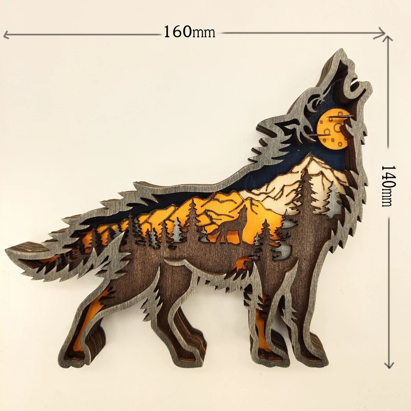 Nightglow Holz Handwerk Wolf Dekor | Karnz