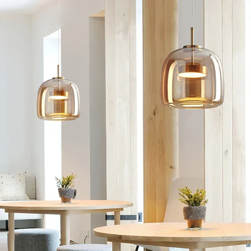 Minimalistische Glas Pendelleuchte, Moderne Designer Hängelampe für Esszimmer & Wohnzimmer | Karnz