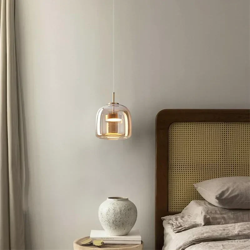 Minimalistische Glas Pendelleuchte, Moderne Designer Hängelampe für Esszimmer & Wohnzimmer | Karnz