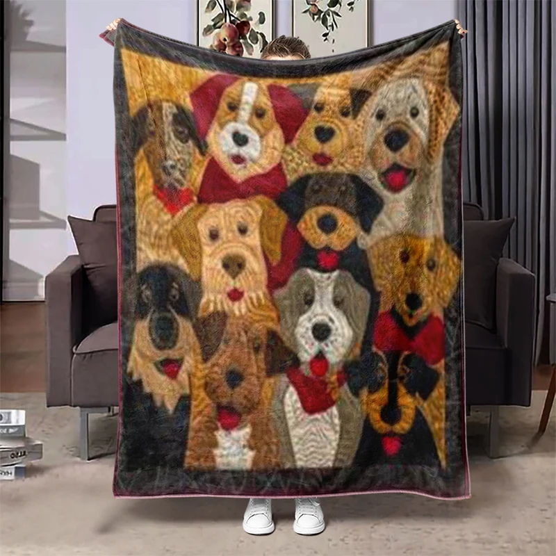 Weiche Cartoon-Dackel-Themen-Fleece-Decke