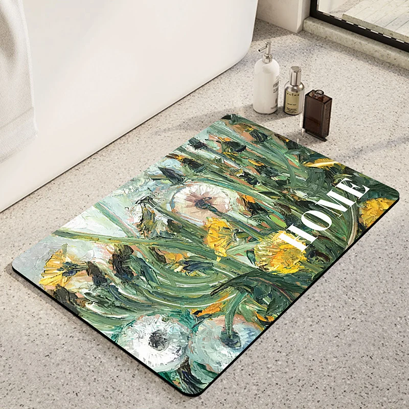 Künstlerische Sonnenblumen-Themen-Badmatte