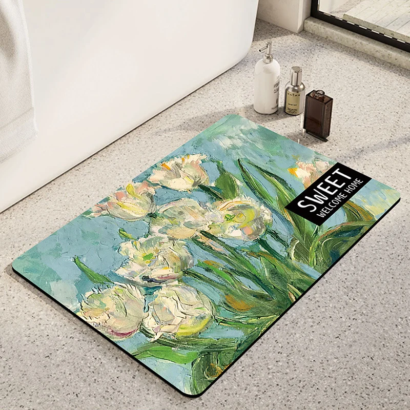 Künstlerische Sonnenblumen-Themen-Badmatte