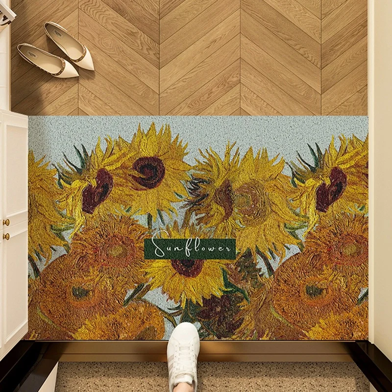 Künstlerische Sonnenblumen Fußmatte
