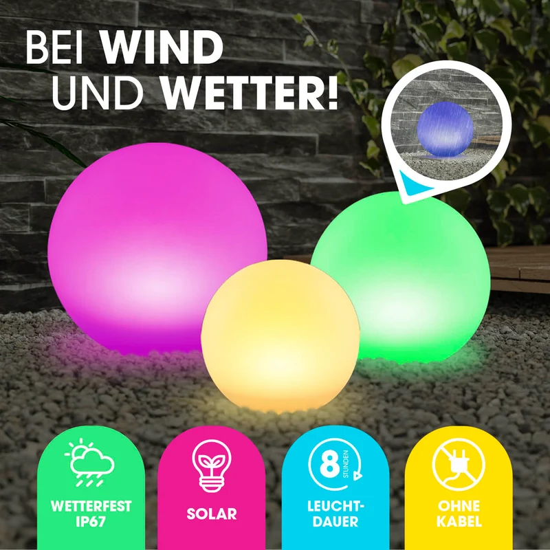 EASYmaxx Solar-Dekokugel mit Farbwechsel - 4er-Set