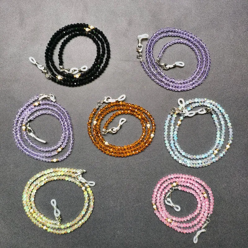 Elegante Brillenhalterkette mit Bunten Perlen Karnz
