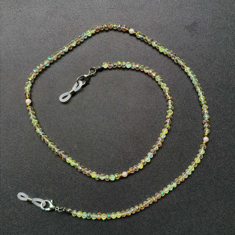 Elegante Brillenhalterkette mit Bunten Perlen Karnz