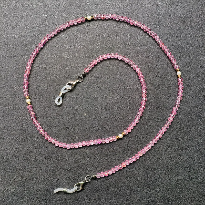 Elegante Brillenhalterkette mit Bunten Perlen Karnz