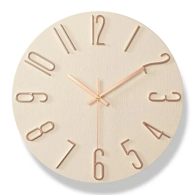 Karnz | Rahmenlose Wanduhr aus Holz – Nordische Minimalistische Stille Uhr für Modernes Wohndekor