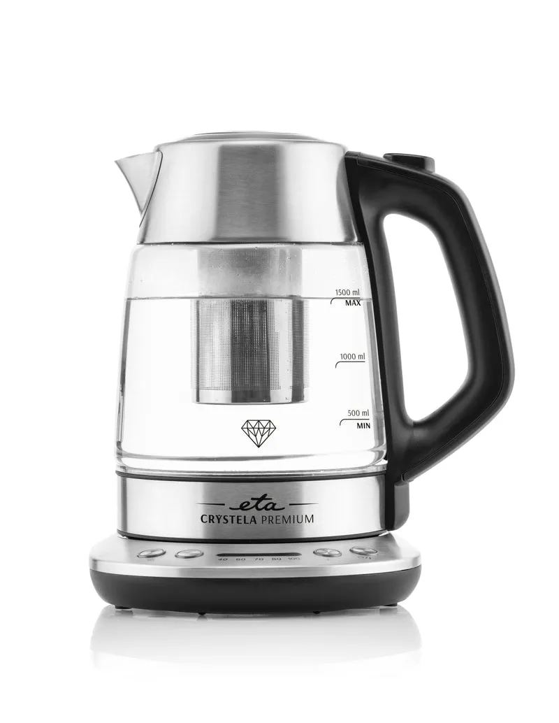 Elektrischer Wasserkocher ETA Crystela Premium 9153 90000 (ETA915390000) rostfreier stahl/glas