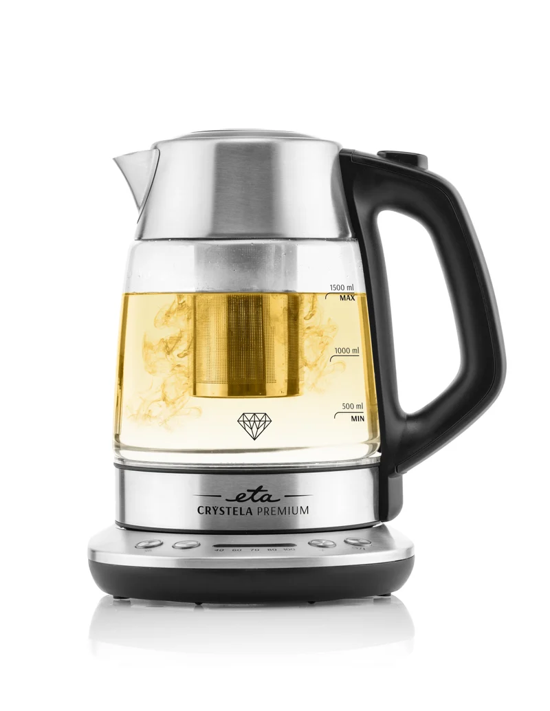 Elektrischer Wasserkocher ETA Crystela Premium 9153 90000 (ETA915390000) rostfreier stahl/glas