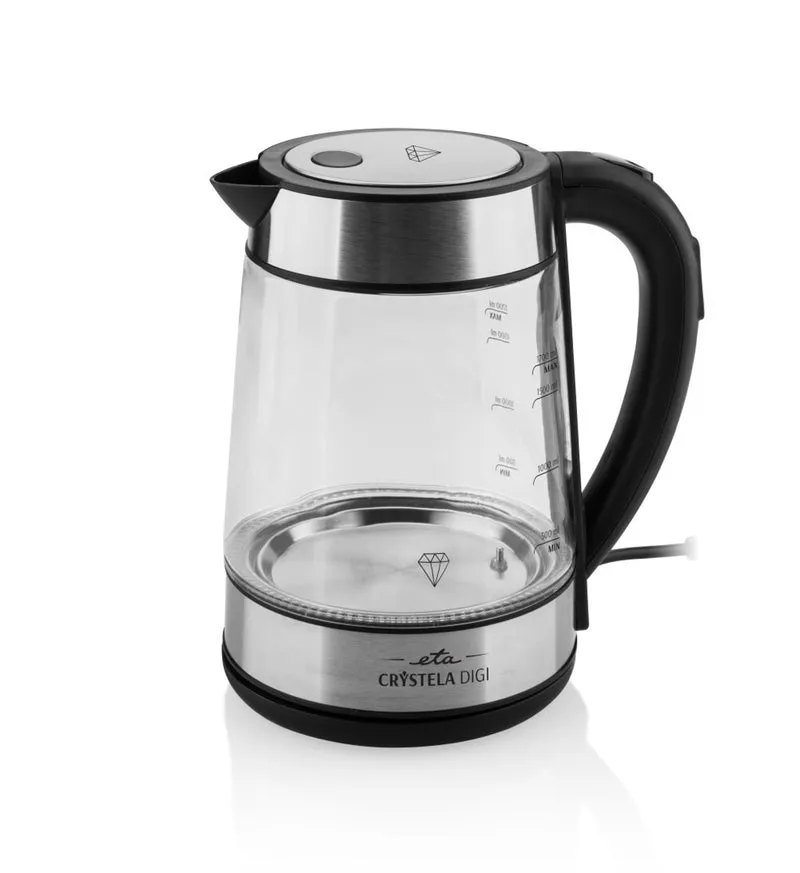 Elektrischer Wasserkocher ETA Crystela Digi 7153 90000 (ETA715390000) schwarz/glas