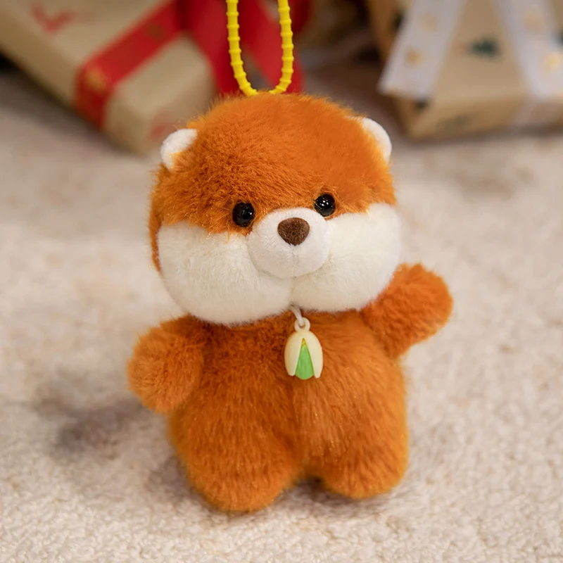 Plüsch Hund Tasche Charm Schlüsselanhänger mit weichem Faux-Fur Körper & Schlaufenriemen Karnz