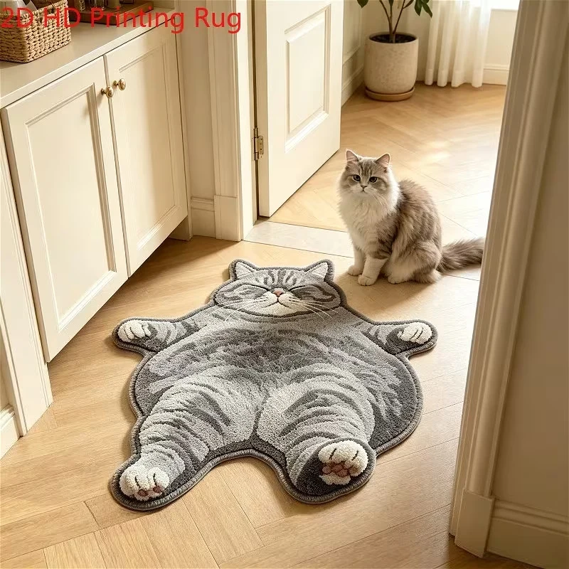 Verspielt Katzenförmiger Teppich
