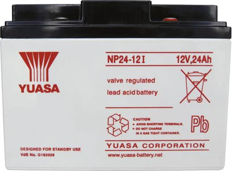 B-Ware Yuasa Bleiakku Akku Batterie 12 V 24 Ah Blei-Vlies AGM 166 x 125 x 175 mm