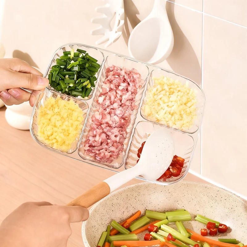 Geteilte Serviertablett mit Fächern, wandhängbar