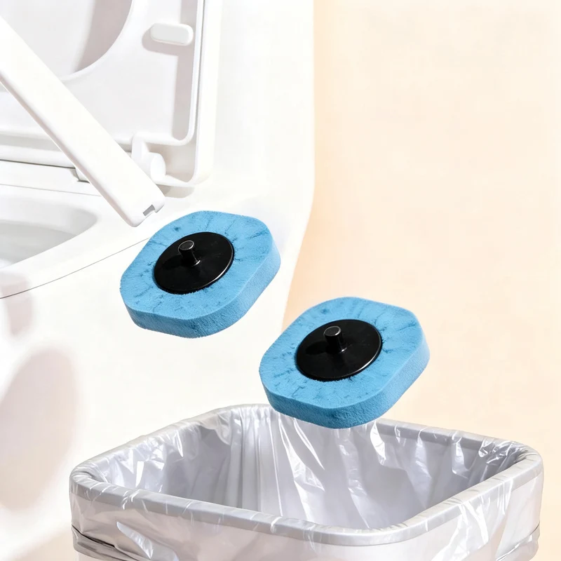 Einweg-Toilettenbürste mit austauschbaren Schwammköpfen