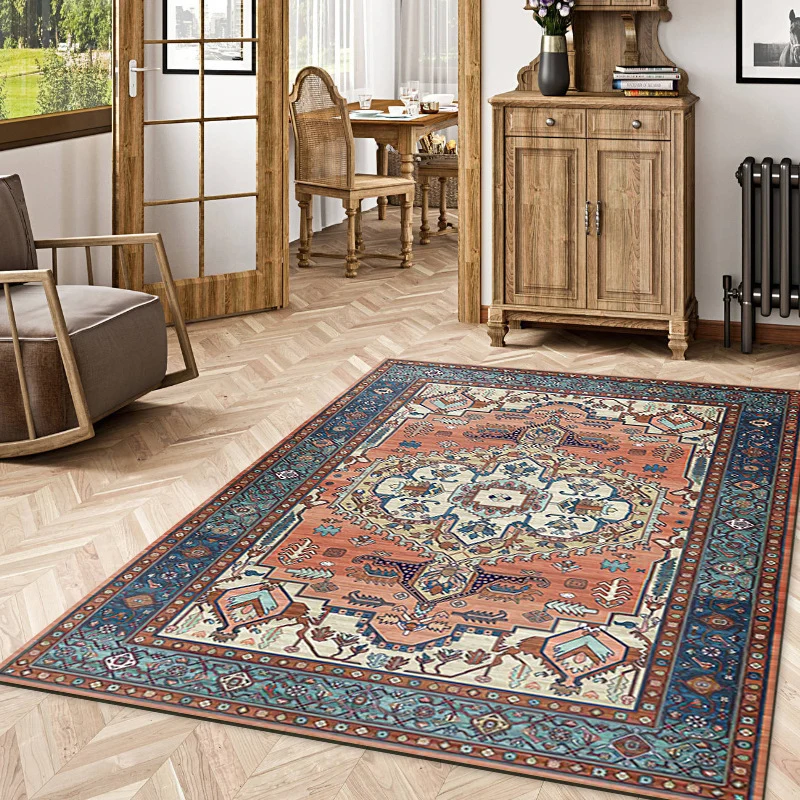 Verschnörkelter von Vintage inspirierter Bereichsteppich