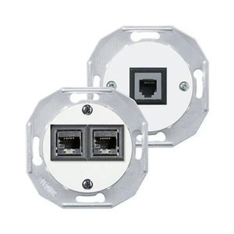 2x B-Ware ELSO Einsatz Zentralplatte Abdeckung IAE UAE Renova 2x8-polig RJ45 weiß 2Stück