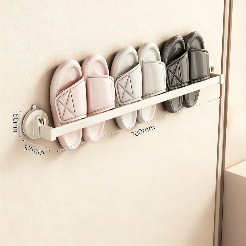 Wandmontiertes Pantoffelregal aus Weltraum-Aluminium