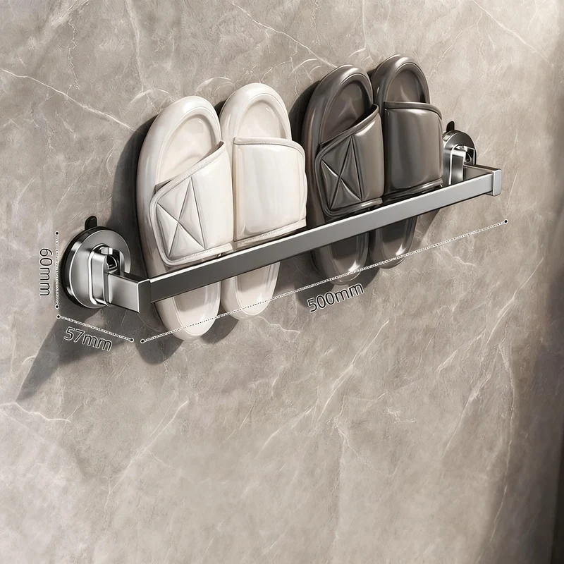 Wandmontiertes Pantoffelregal aus Weltraum-Aluminium