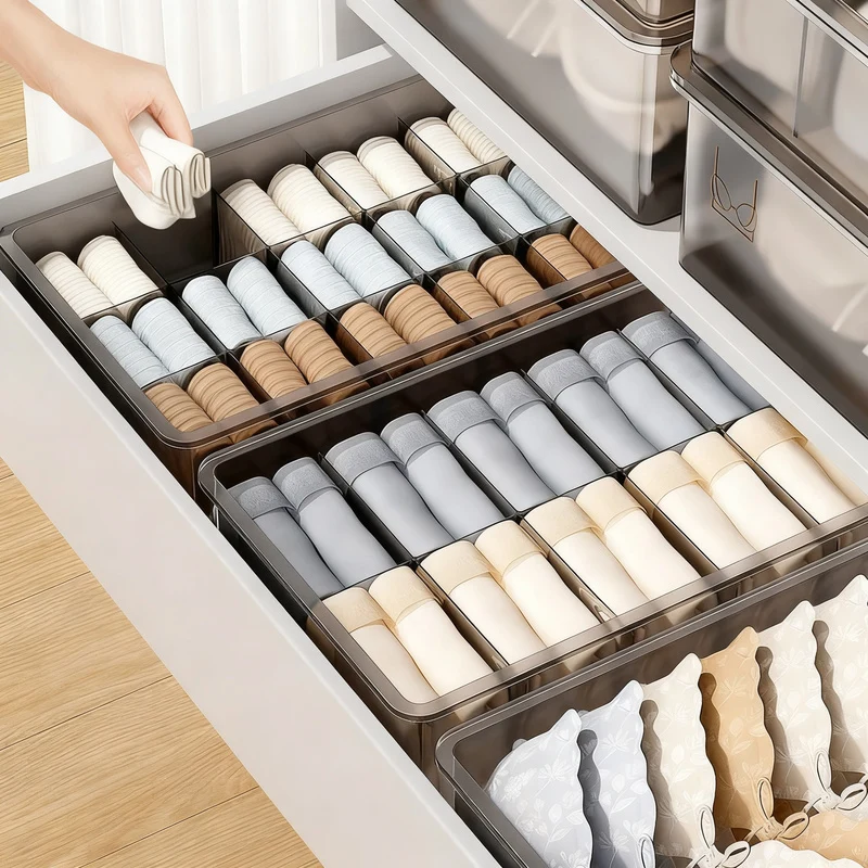 Unterwäsche-Organizer mit Fächern, 3-teilig