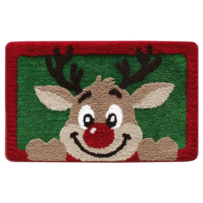 Weihnachtlich gestaltete Badmatte