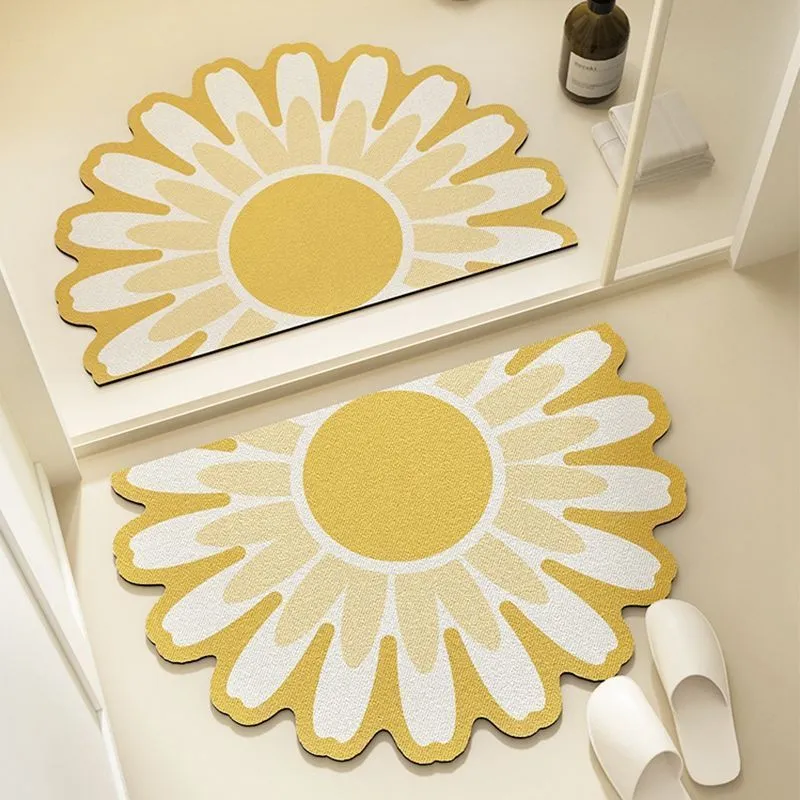 Sonnenblumenförmige Badmatte