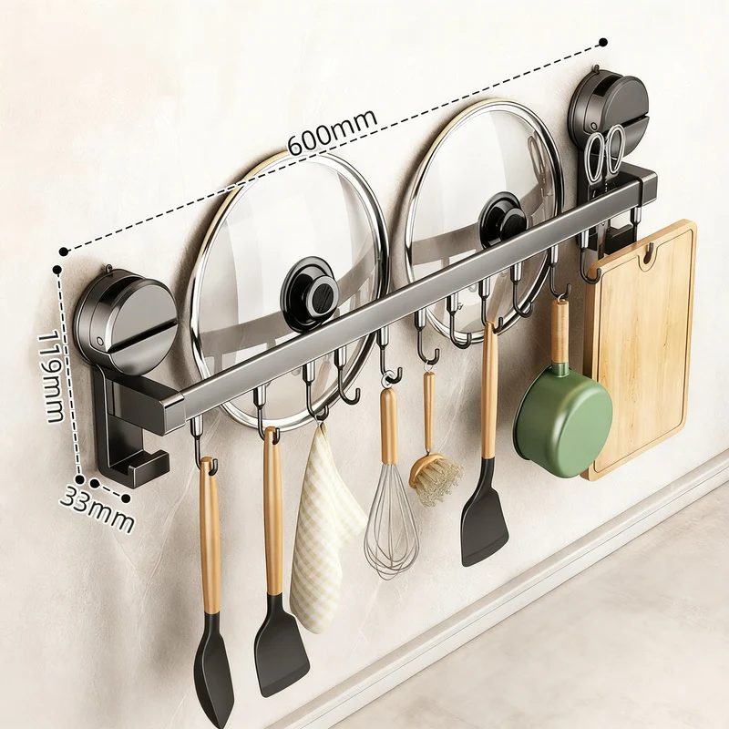 Küchen-Hängestange mit Haken für Utensilien