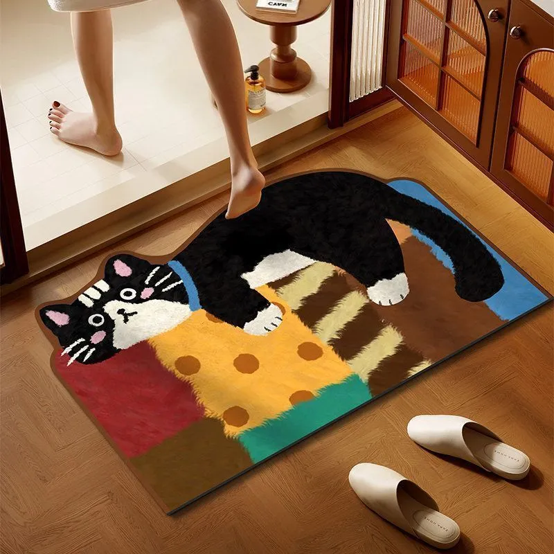 Verspielt Cartoon Katze Teppich