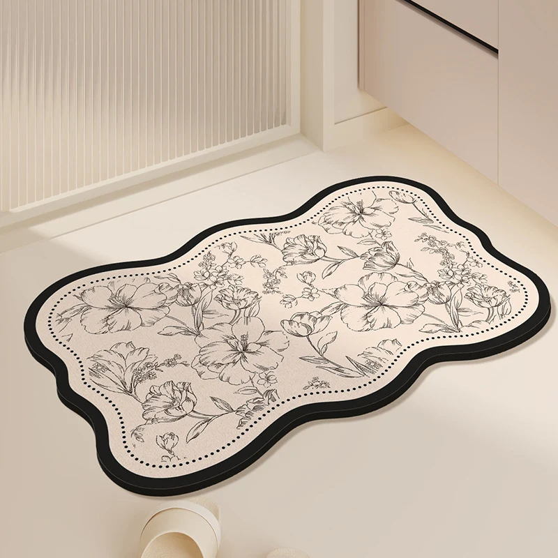 Blumenmuster Badematte