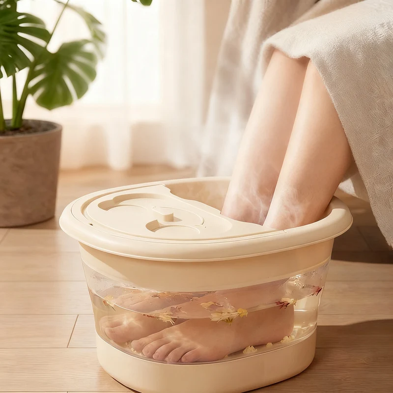 Faltbare Fußwanne mit Massagefunktion