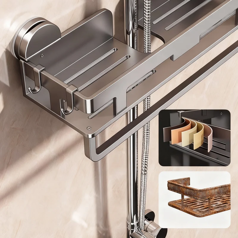 Duschablage mit Saugnapf oder Wandmontage