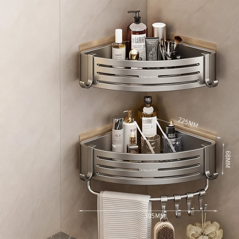 Dreieck-Eckregal für Badezimmer, ohne Bohren