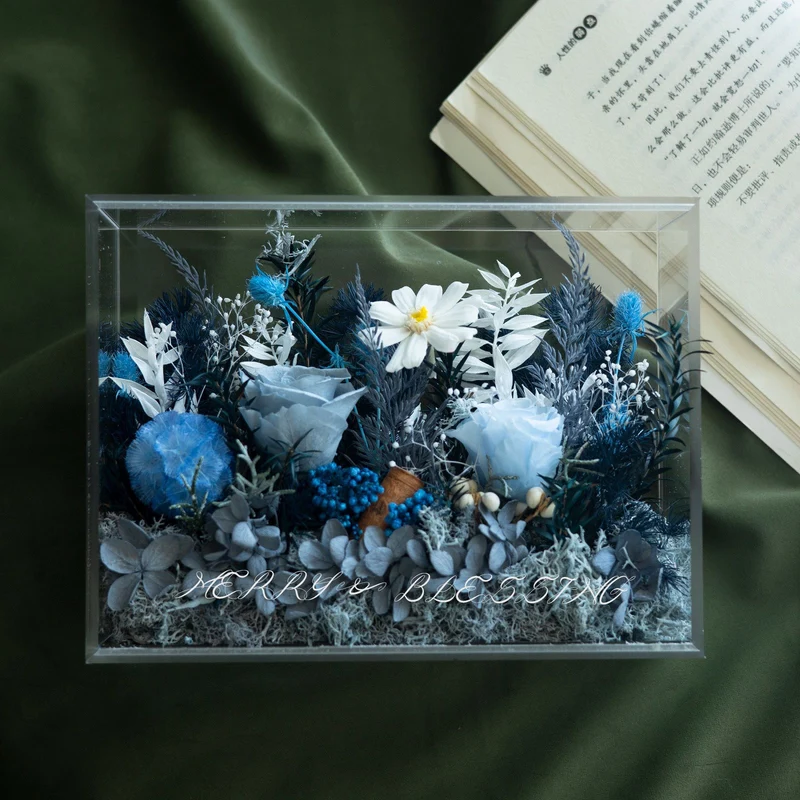 Konservierte Blumenanzeige Box