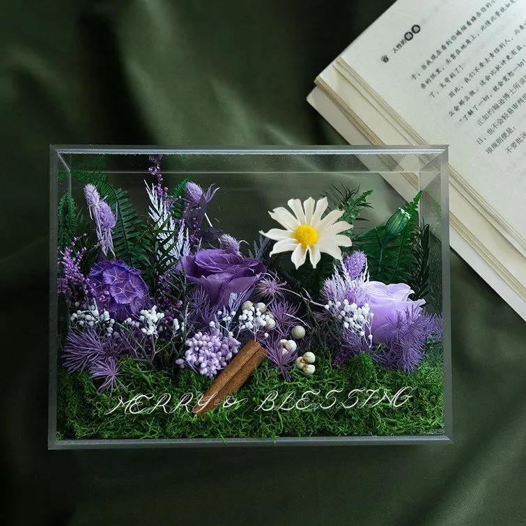 Konservierte Blumenanzeige Box