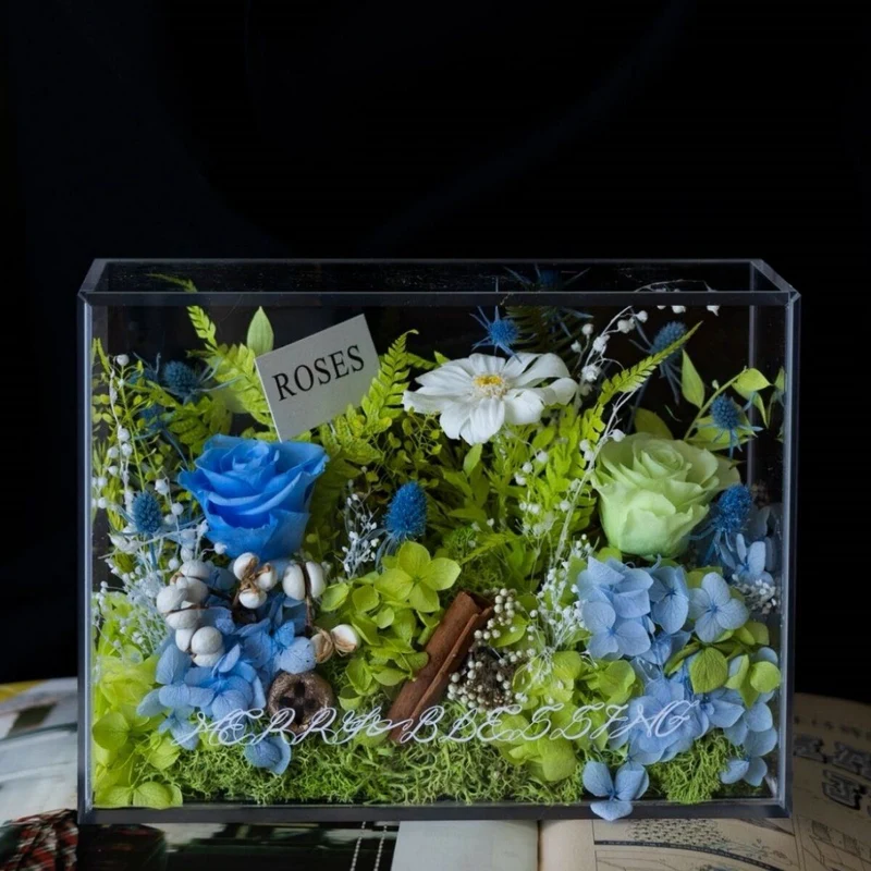 Konservierte Blumenanzeige Box