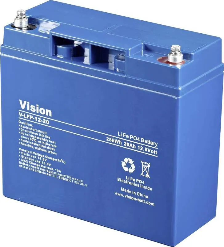 B-Ware Vision Akkus LiFePo4 Spezial-Akku LiFePo-Block Schraubkontakt 12.8 V 20000 mAh
