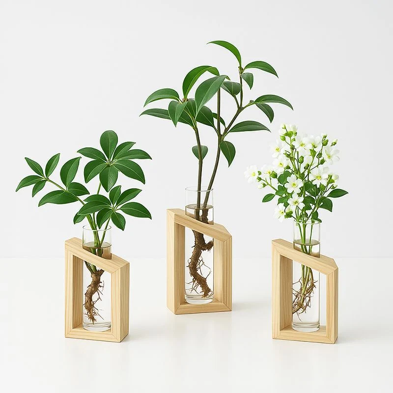 Elegantes Glas Pflanzenhalter-Set für die Wohnkultur