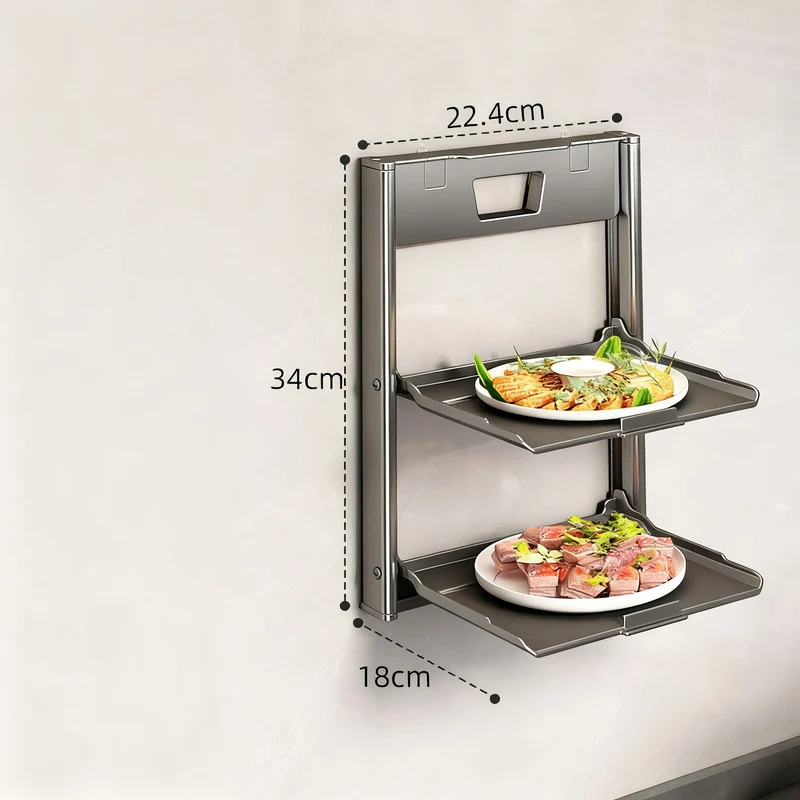 Klappbares Wandregal für Speisevorbereitung, Aluminium